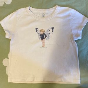 Brandy Melville “i don’t care” fairy baby tee